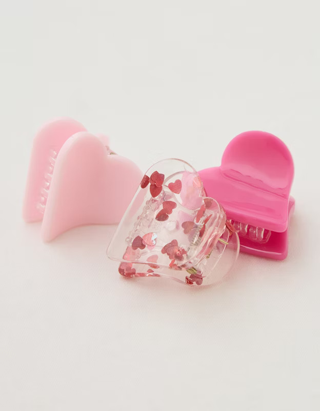 Aerie Mini Heart Hair Clip 3-Pack | Aerie