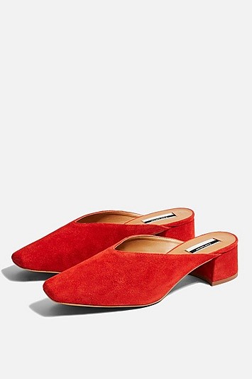 JET Squared Toe Mules - Red | Topshop US