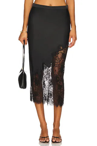 SILK AND LACE SCALLOPED MIDI SKIRT
                    
                    fleur du mal | Revolve Clothing (Global)