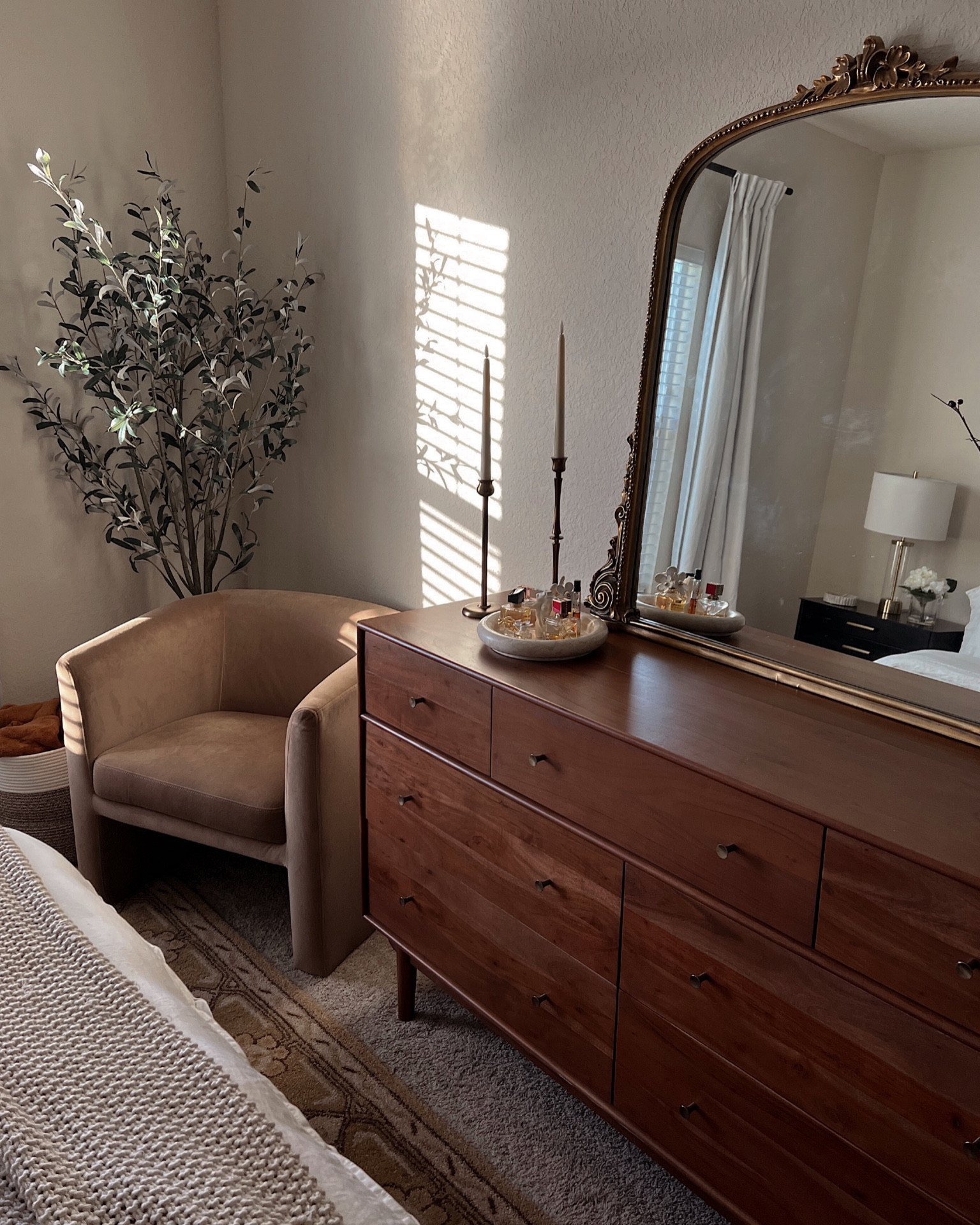 Creating a cozy and inviting atmosphere at home 🥰

Home decor, interior, design, cozy, home, home, decoration, home, inspiration, modern bedroom, accent chair, dresser, dresser, decor, large mirror, brass mirror, olive tree. 

#LTKhome #LTKstyletip #LTKsalealert