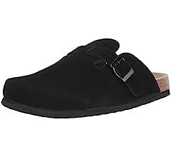 Amazon.com | Unisex Boston Soft Footbed Clog，Suede Leather Clogs, Cork Clogs Shoes for Women Me... | Amazon (US)