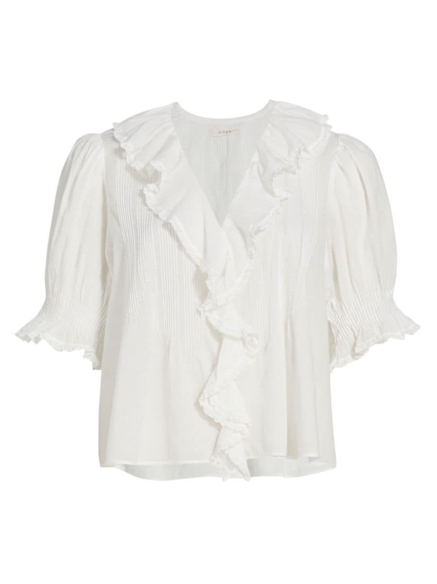 Henri Ruffled Puff-Sleeve Top | Saks Fifth Avenue