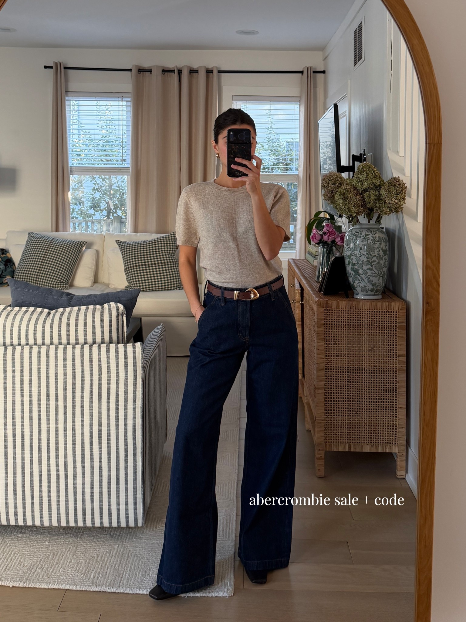 [2/2/26] final day to use my code AFVIVIANE for stackable 15% off | wearing High Rise Wide Leg Trouser Jean in regular length to pair with boots, run true to size or size up 1 for looser fit. @abercrombie #abercrombiepartner #abercrombiestyle 

Sweater is under $35 with my code - super soft Merino Wool Blend and so comfy, comes in so many colors. I’m wearing small in light taupe! 

* 25-40% Off All Jeans: *Offer valid in stores and online 1/29/2026-2/2/2026 in US/CA. Excludes clearance. Online price reflects discount. 20% Off Almost Everything: *Offer valid in stores and online 1/29/2026-2/2/2026 in US/CA. Exclusions apply as indicated. Online price reflects discount. Promo Code: *Use code AFVIVIANE to get an additional 15% off almost everything in stores and online at checkout from 1/29/26-2/2/26 in US/CA. Exclusions apply. See details online.

#LTKootd #LTKgrwm #LTKSaleAlert