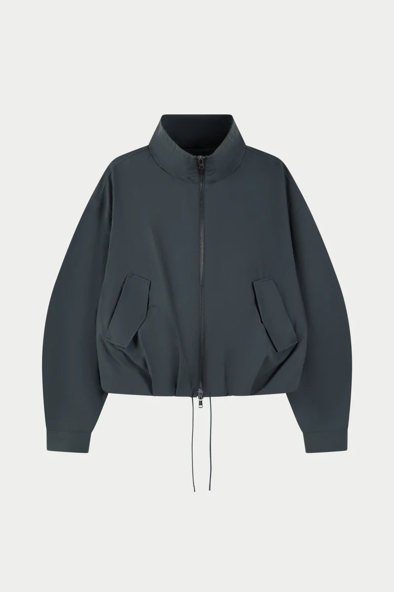 TECHNICAL FUNNEL NECK JACKET - CHARCOAL | The Couture Club