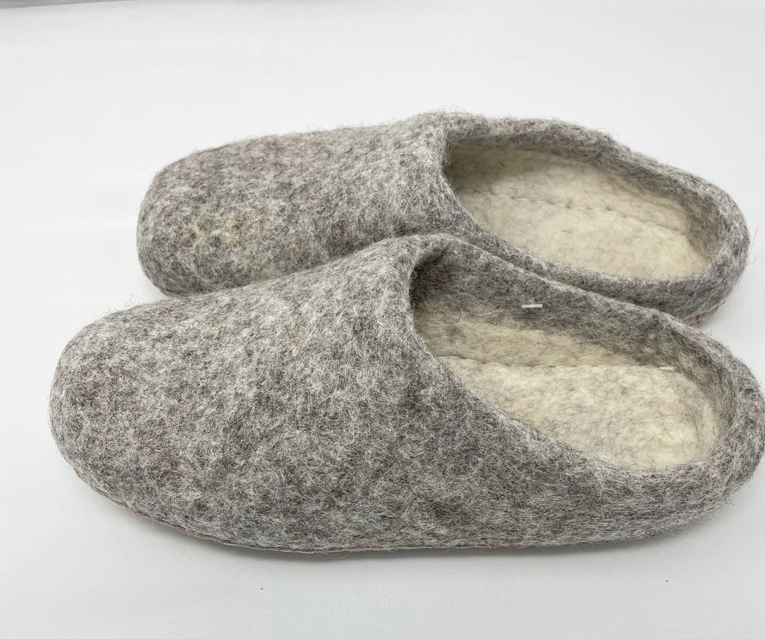 Felted Wool Slippers Felted Shoes Handmade Felt Indoor Slippers 100% Wool - Etsy | Etsy (US)