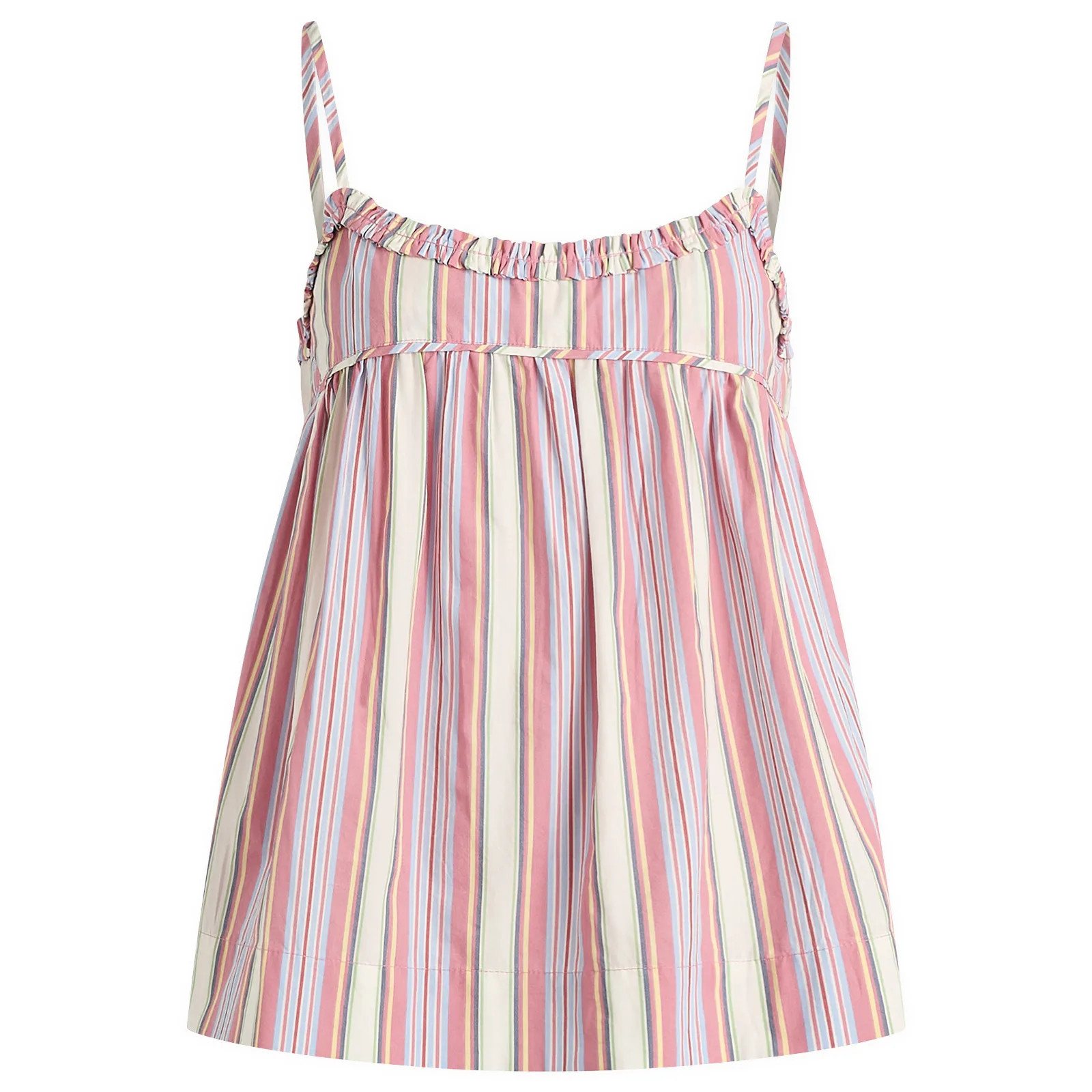 Damson Madder Women's Mafalda Ruffle Neck Top Pink | END. Clothing