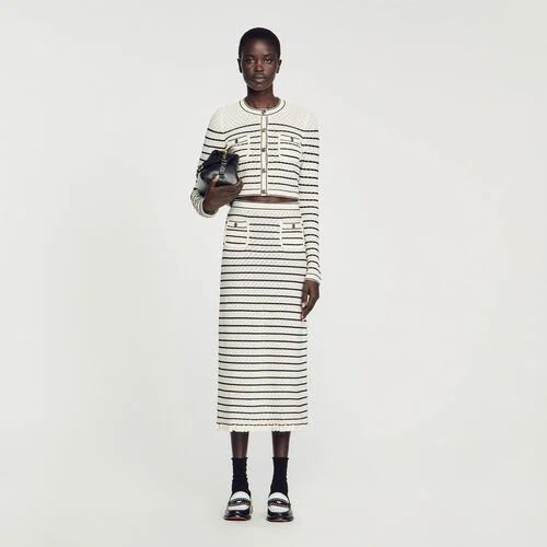 Striped knit midi skirt | Sandro US | Sandro-Paris US