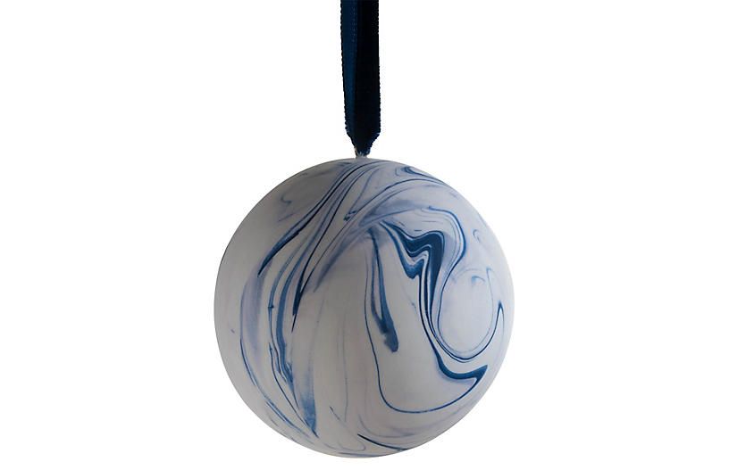 Marble Patterned Ornament - Blue - Joanna Buchanan | One Kings Lane