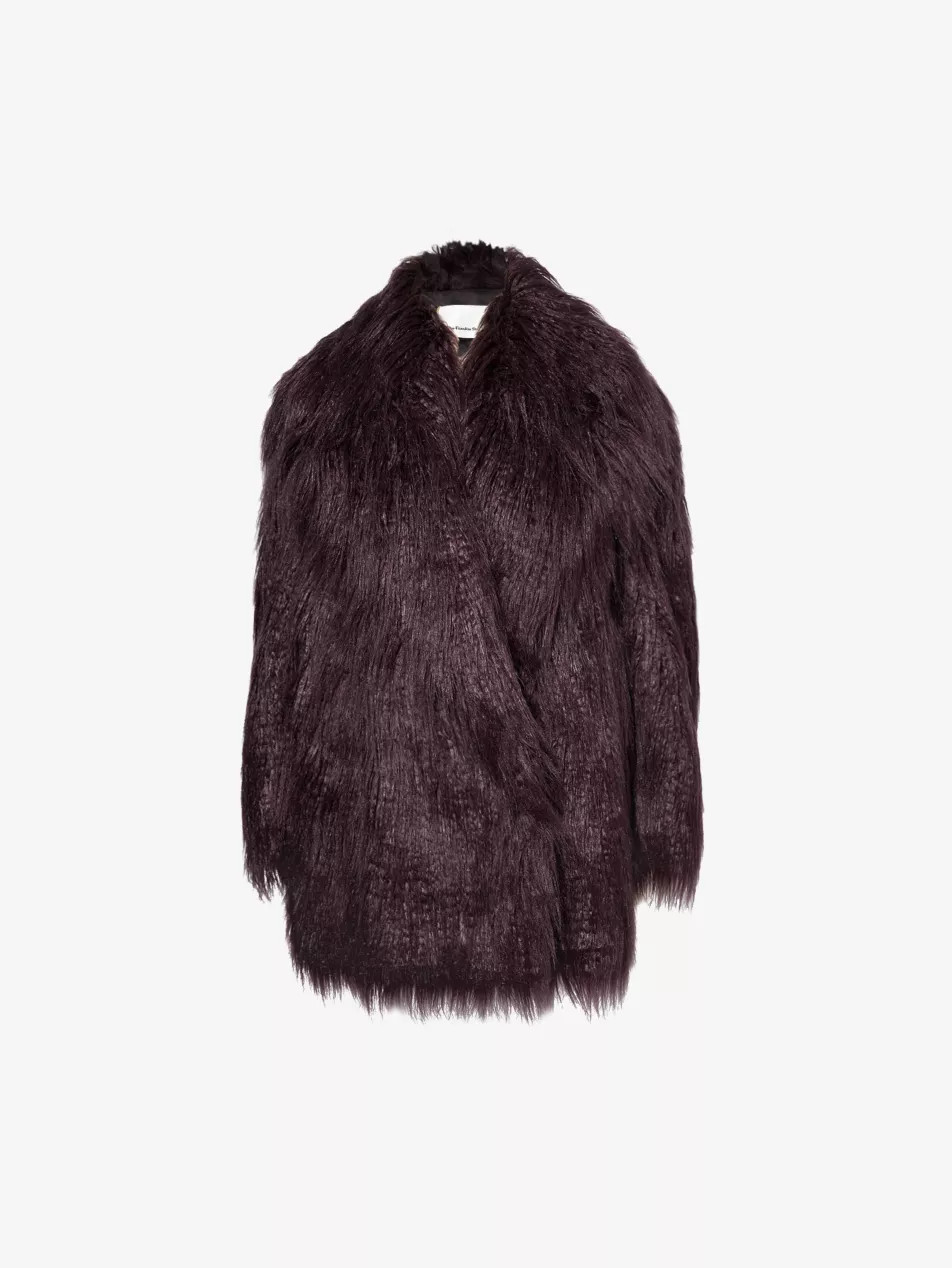 Miley notch-lapels relaxed-fit faux-fur coat | Selfridges