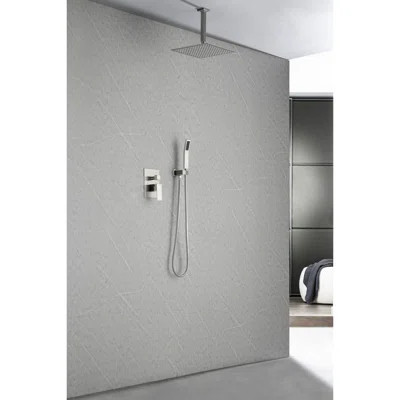Wall Mounted Shower System, 12" Rain Head Luxury, With Construction Inch Shower, Luxury Bathroom , Solid Brass Balancing Valve | Wayfair North America