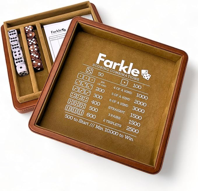 Luck Lab Farkle Dice Tray and Storage Case - Includes Embedded Scoring Combinations, 2 Sets of 6 ... | Amazon (US)