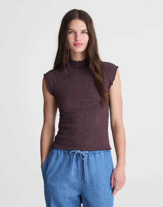 Smocked Mockneck Tank | Madewell