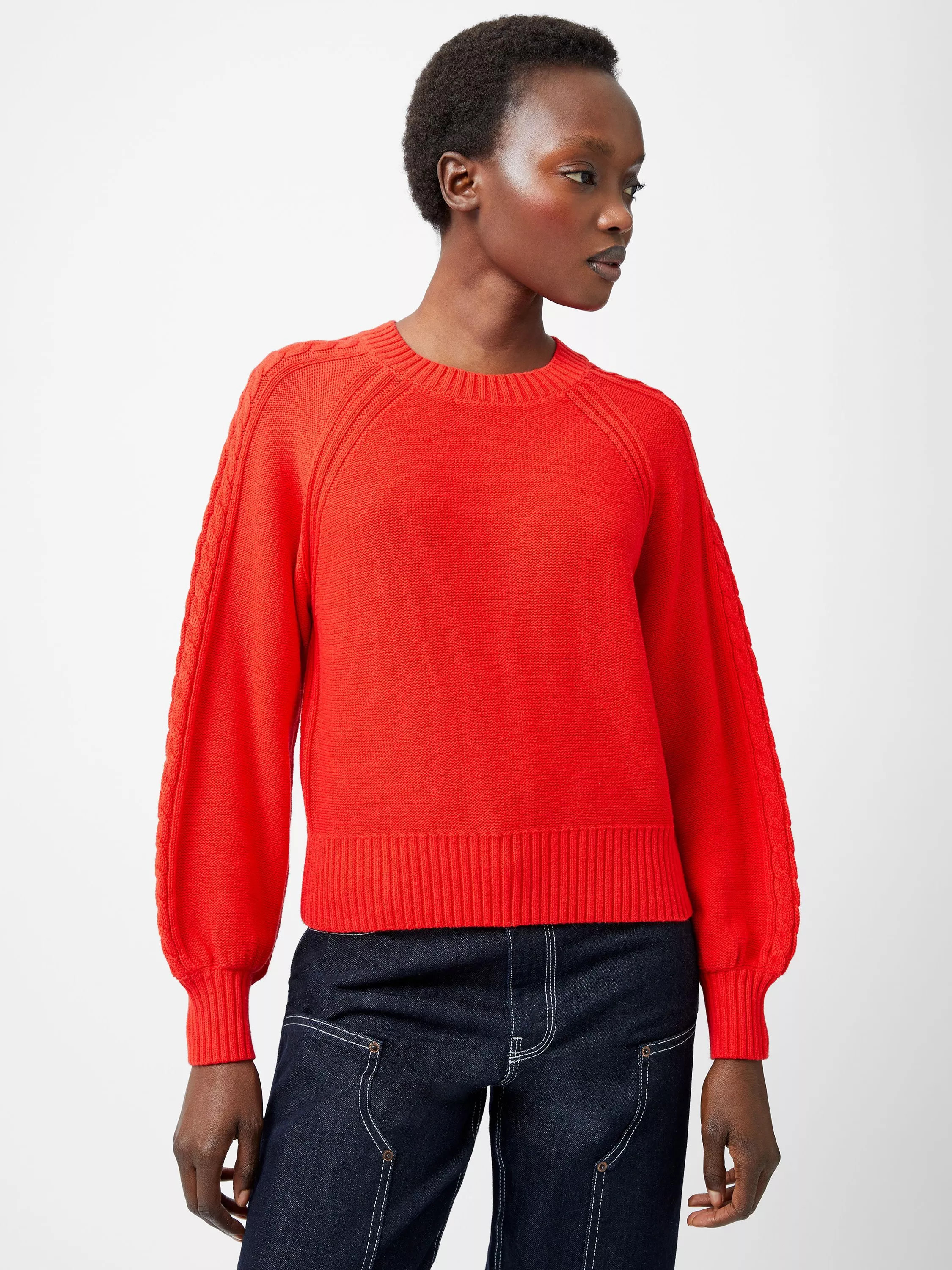 French Connection Lily Cable Sleeve Jumper | John Lewis (UK)