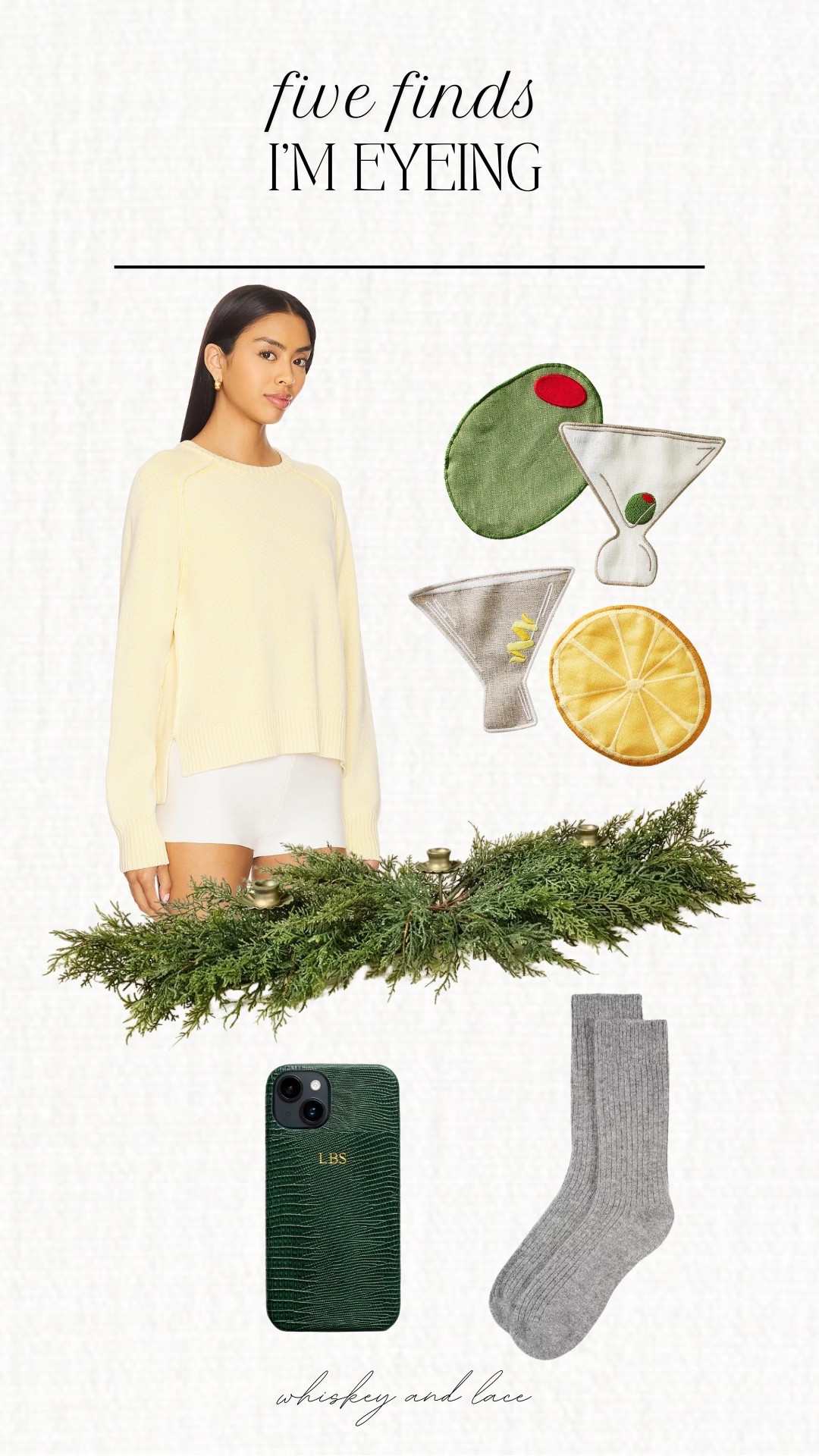 TGIF! I’m starting to do a lot of holiday shopping and came across so many fun finds this week. For starters, this sweater is my version of perfection. You’ll never catch me turning down a good sweater paired with these cashmere socks. This little centerpiece is so simple but classic for the holidays and these cocktail napkins are adorable and would make such a fun gift or stocking stuffer! 

#LTKHoliday