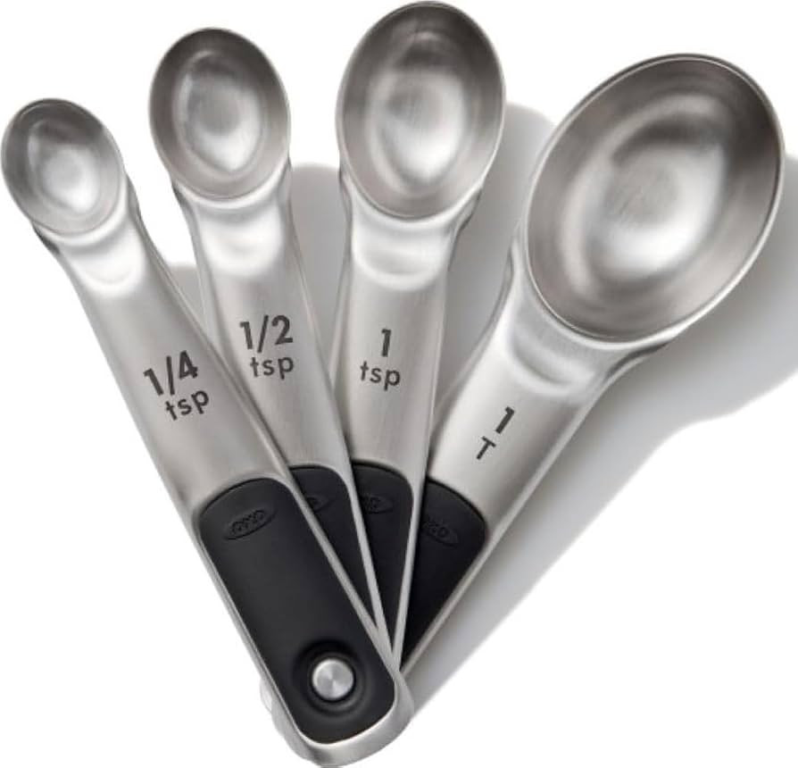 OXO Good Grips 4 Piece Stainless Steel Measuring Spoons with Magnetic Snaps | Amazon (US)