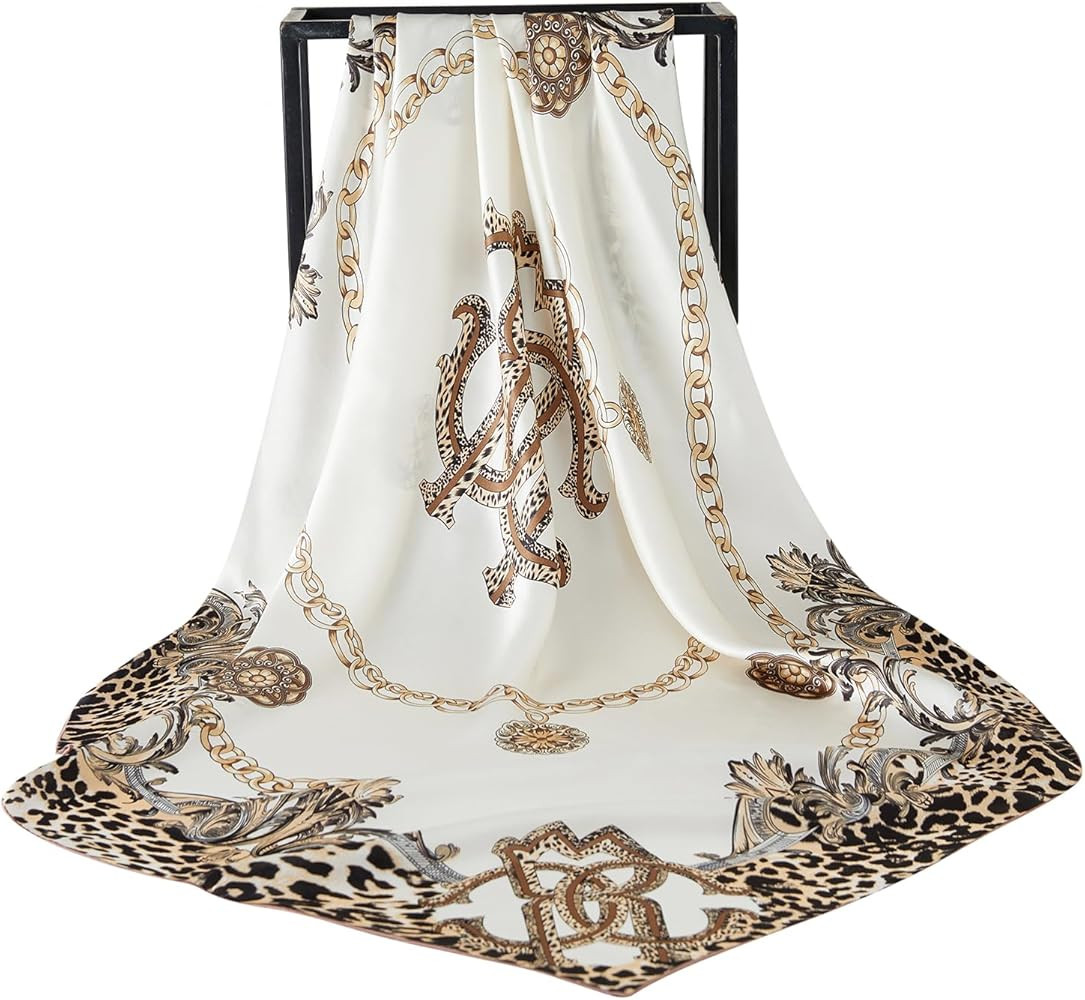 100% Mulberry Silk Scarf 43 Inches Large Square Wrap for Hair Night Sleeping Scarf for Women Head... | Amazon (US)