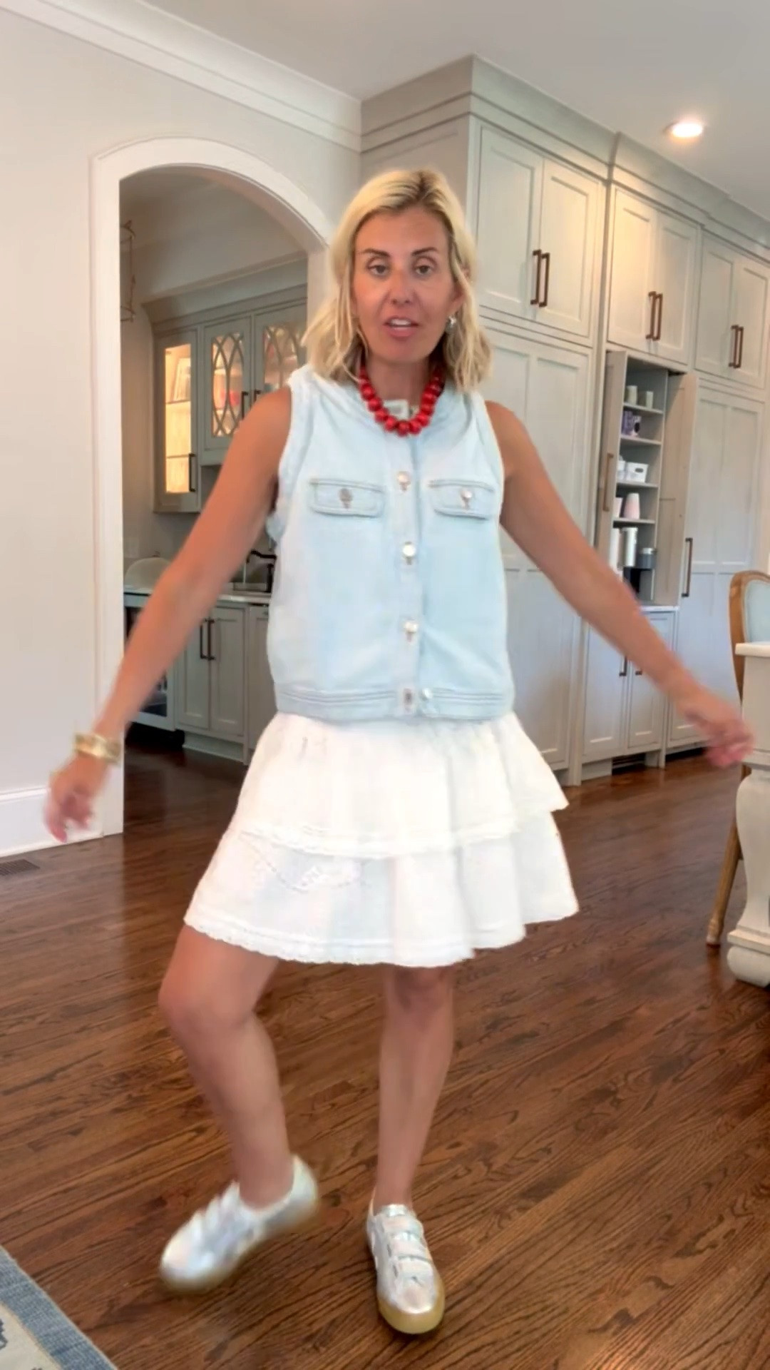 I love taking pieces from my closet and adding a pop of color to complete the outfit. Creating a red, white and blue look straight from my closet! ￼

*Use code mismatch for 15% off my skirt
*Use code Catherine20 for 20% off my bracelets