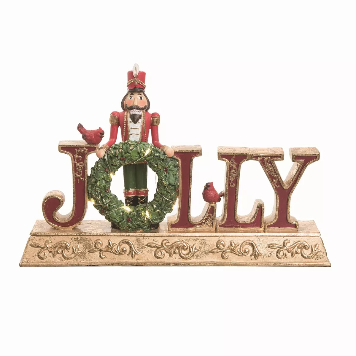 Transpac Resin Multicolored Christmas Light Up Crimson Jolly Decor | Target