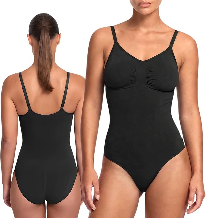 CFab Brief Sculpting Bodysuit for Tummy and Waist Shaping Adjustable Straps | Soft stretch fabric... | Amazon (US)