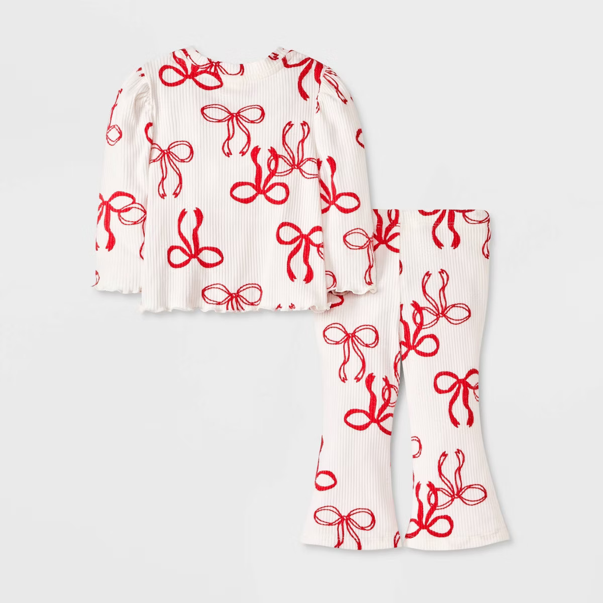 Baby Girls' Cozy Ribbed Top & Bottom Set - Cat & Jack™ Cream 6-9M | Target