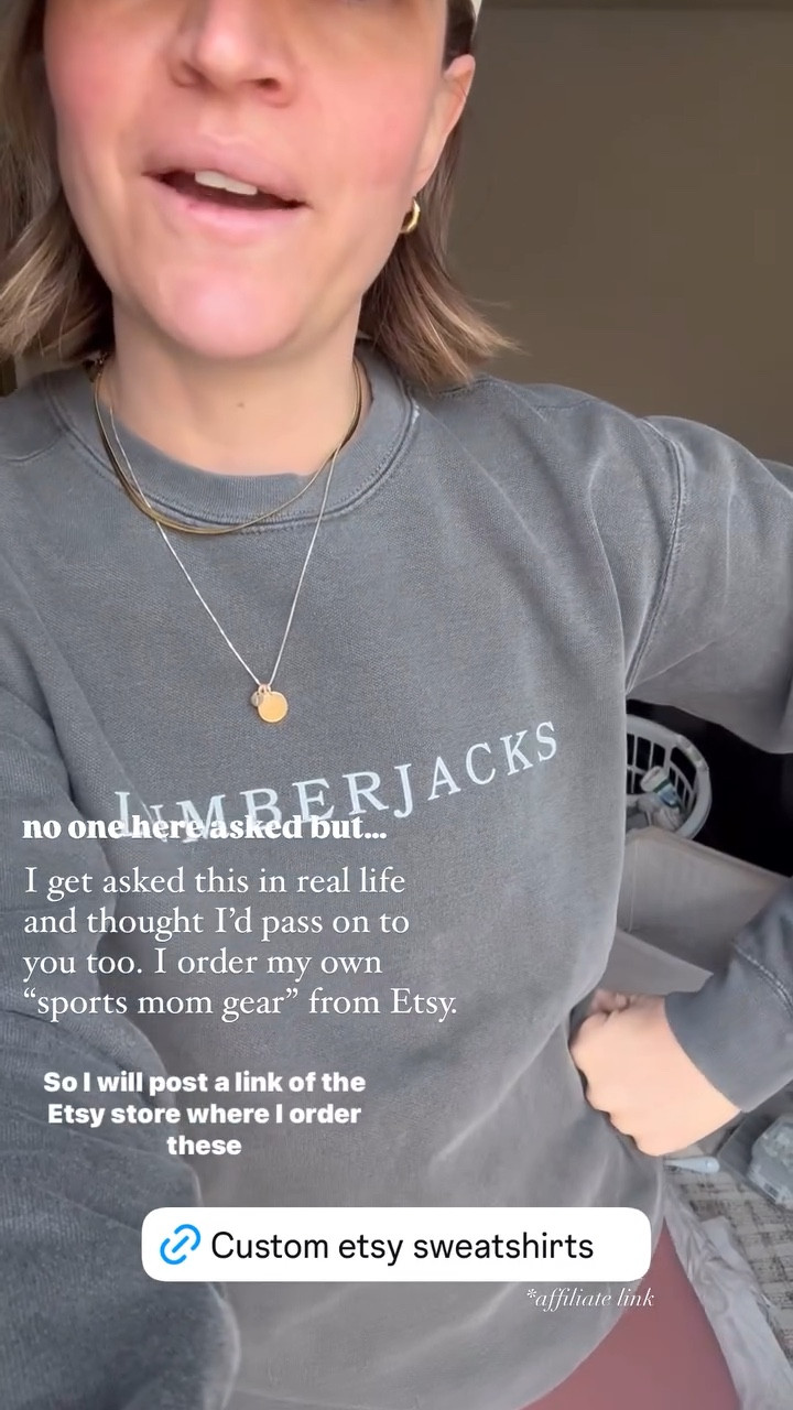 I get asked this in real life and thought I’d pass on to you too. I order my own “sports mom gear” from Etsy.

 *affiliate link no one here asked but…