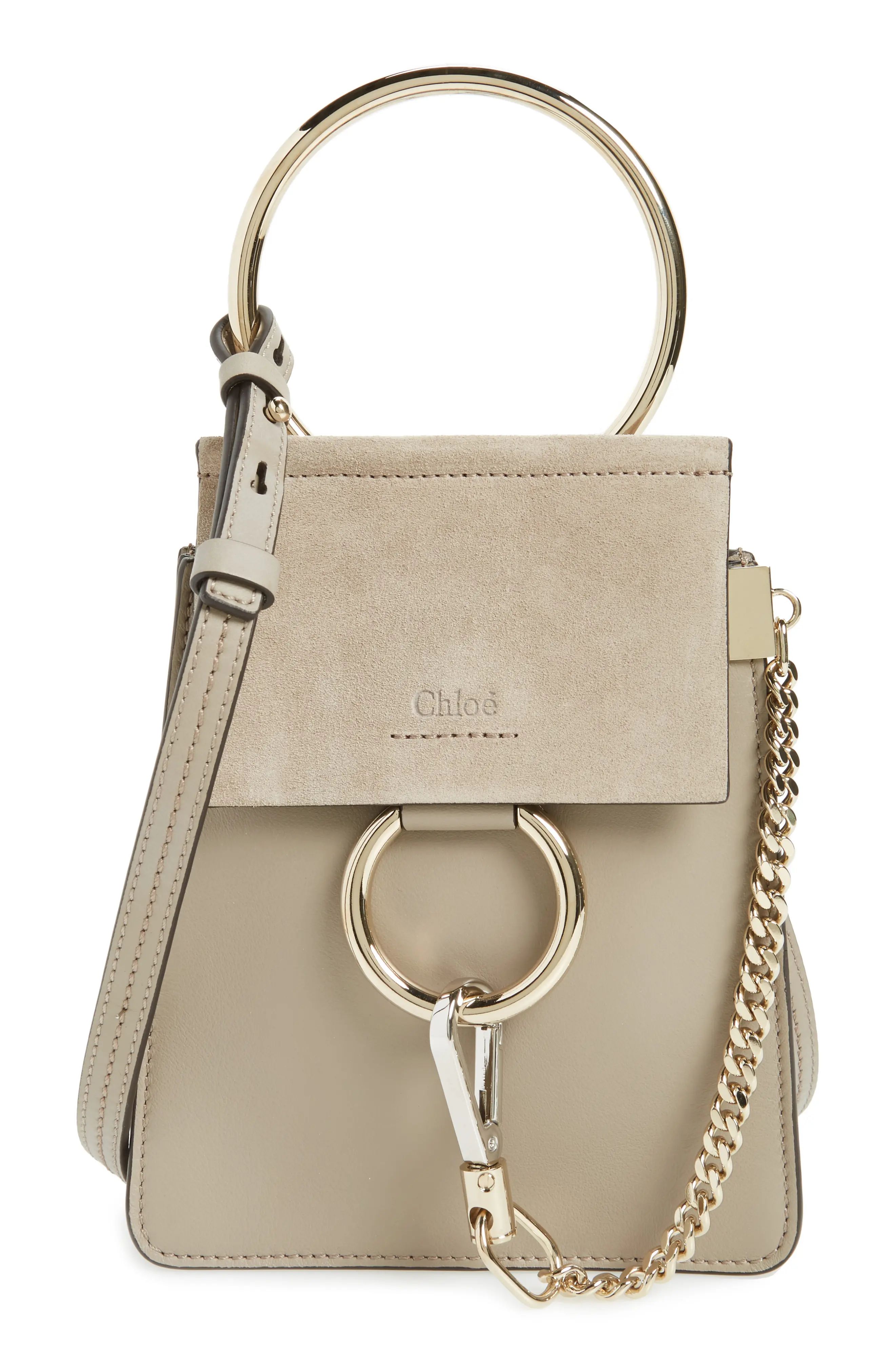 Faye Small Suede & Leather Bracelet Bag | Nordstrom