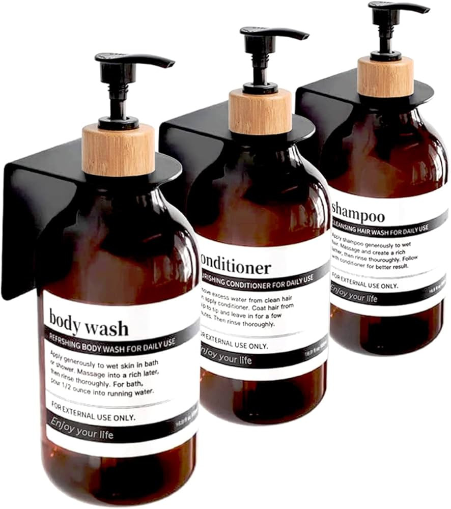 Shampoo Dispenser for Shower Wall - Drill Free Shower Soap Dispenser Wall Mount with Waterproof L... | Amazon (US)