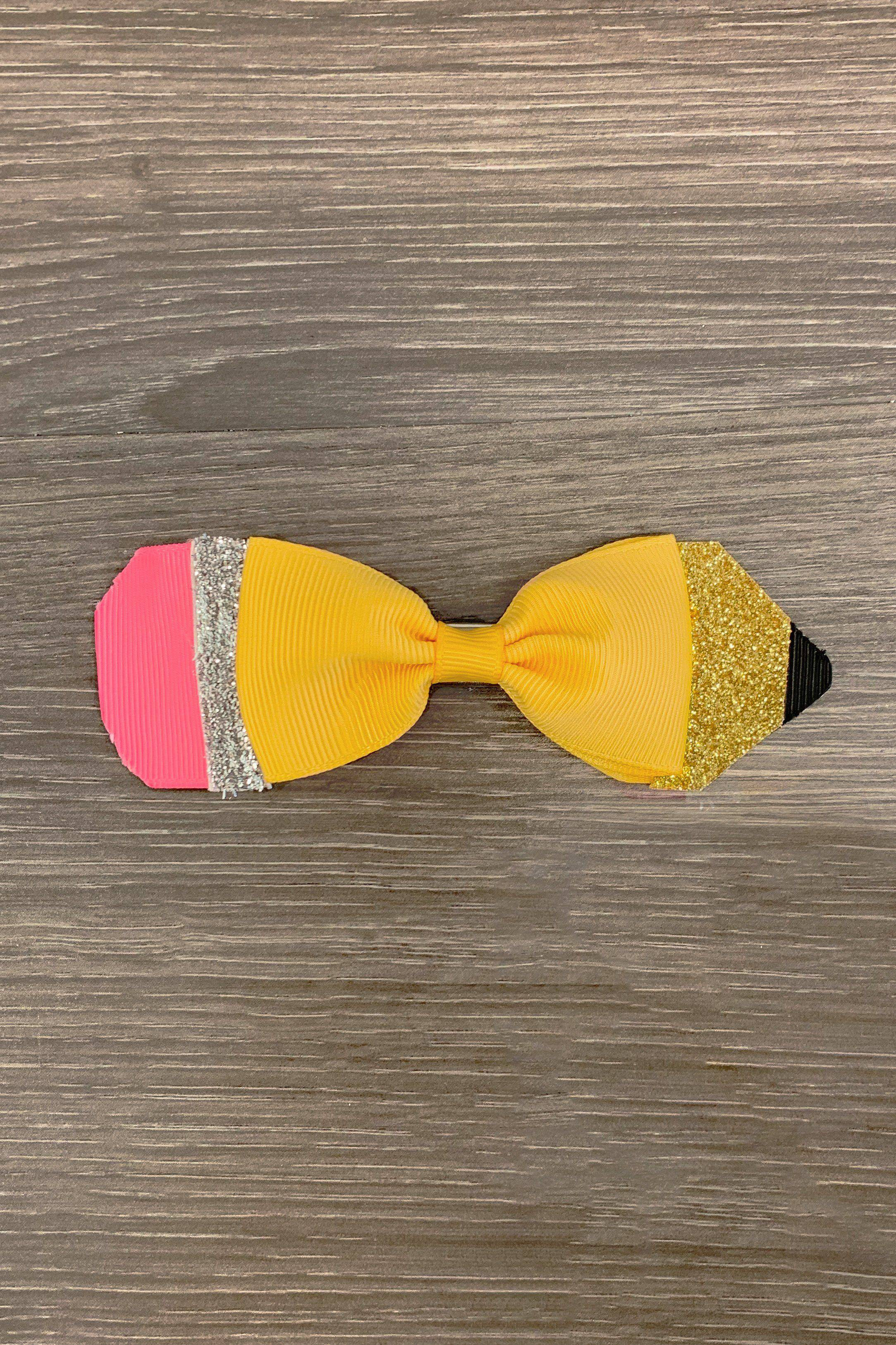 Glitter Pencil Bow | Sparkle In Pink