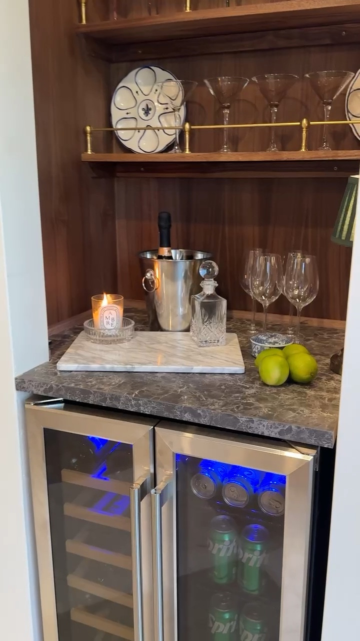 Our DIY wine bar! Wine bar, entertaining, wine glasses, hosting, kitchen decor, classic home

#LTKHome #LTKStyleTip