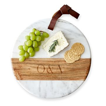 Wood and Marble Round Cheese Board | Mark and Graham