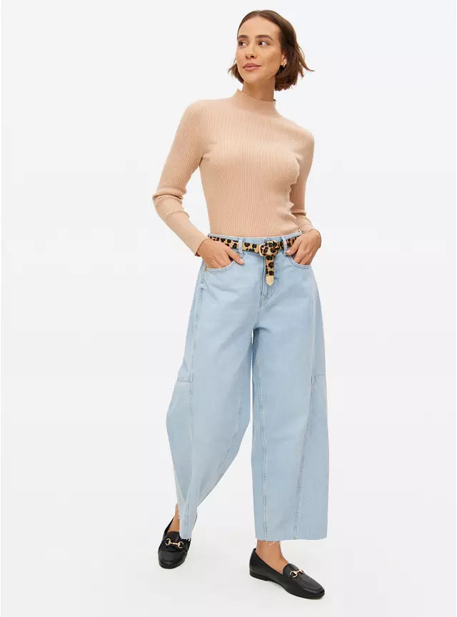 Camel Ribbed High Neck Jumper 10 | Tu Clothing