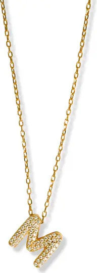 Cubic Zirconia Bubble Inital Pendant Necklace | Nordstrom