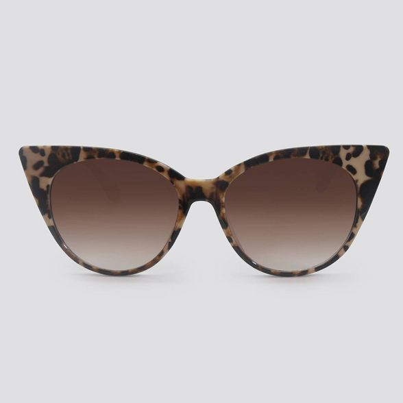 Women's Animal Print Cateye Plastic Sunglasses - A New Day™ Brown | Target