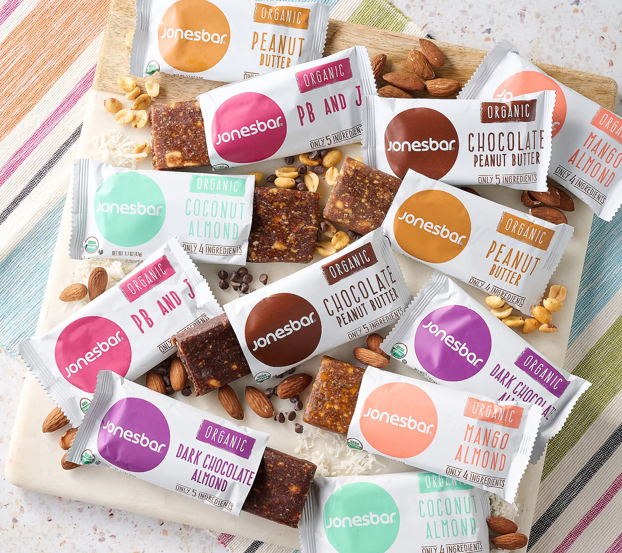 Jonesbar (12) 1.7 oz Fruit & Nut Snack Bars Variety Pack | QVC