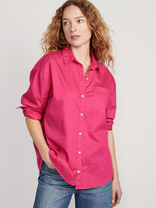 Oversized Poplin Boyfriend Shirt for Women | Old Navy (US)