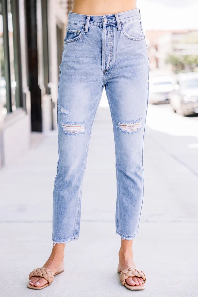 Share Your Story Medium Wash Distressed Mom Jeans | The Mint Julep Boutique