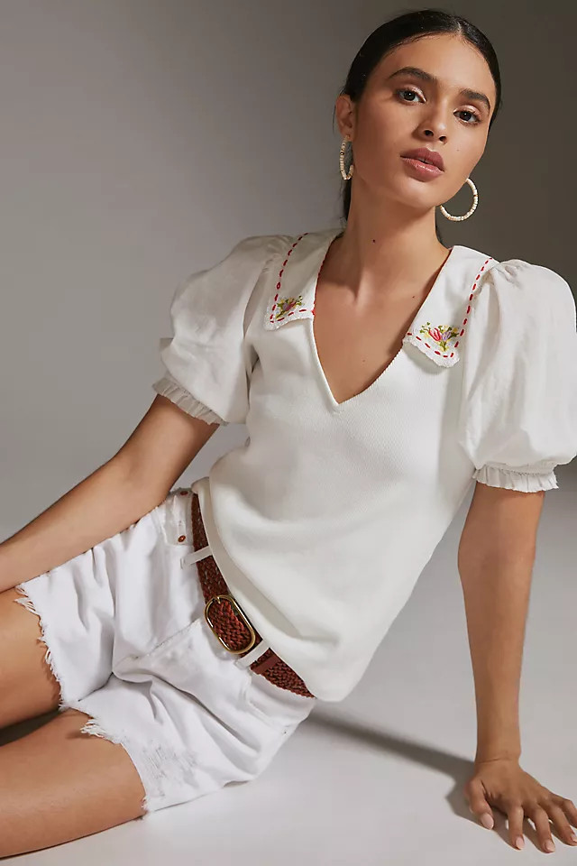 Hankerchief Polo Top | Anthropologie (US)