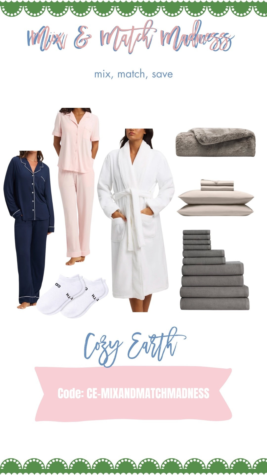 My favorite robe EVER!! I ordered the new ribbed and I’m obsessed. Y’all know I’m a sock snob and now I know why these are a favorite. Let’s not forget about the bedding & towels…AMAZING & LUXURIOUS! 

use my code CE-mixandmatchmadness for 20% off

Robe & Pajamas - small 

 

#LTKmomlife #LTKOver40 #LTKHome