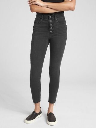 Gap Womens High Rise True Skinny Ankle Jeans In 360 Stretch (Black) True Black Size 24 | Gap US