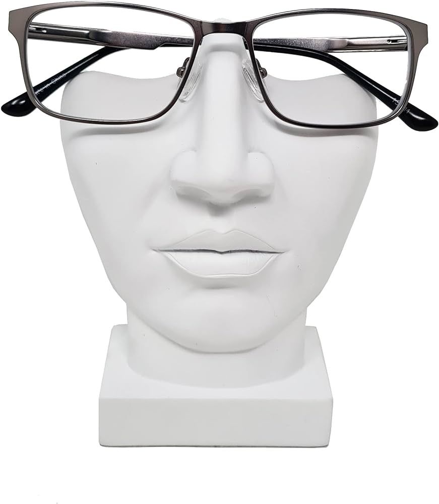 JewelryNanny Artsy Face Eyeglass Holder Stand - Sculpted Nose for Eyeglasses or Sunglasses, Men | Amazon (US)