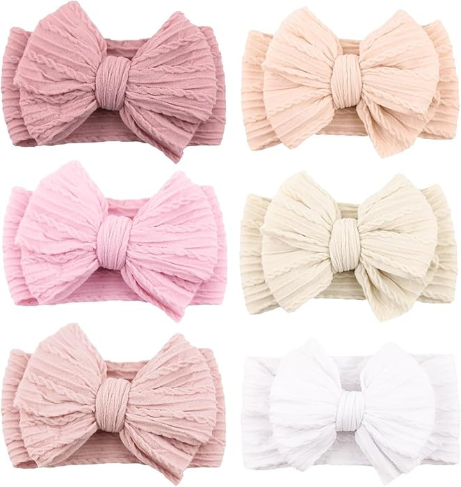 Niceye Handmade Baby Headbands Nylon Hair Bands | Amazon (US)
