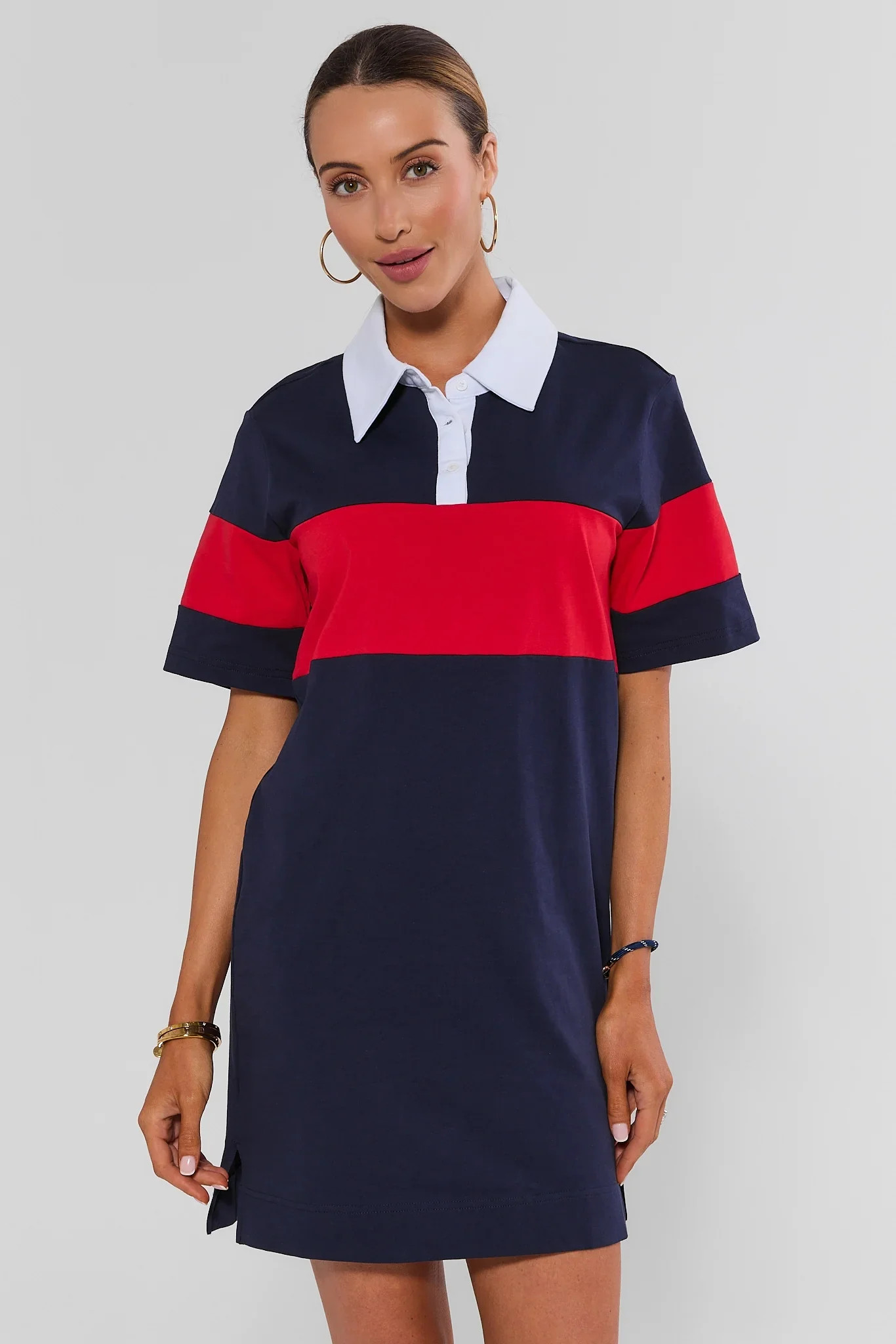 Navy Stripe Short Polo Dress | Avara