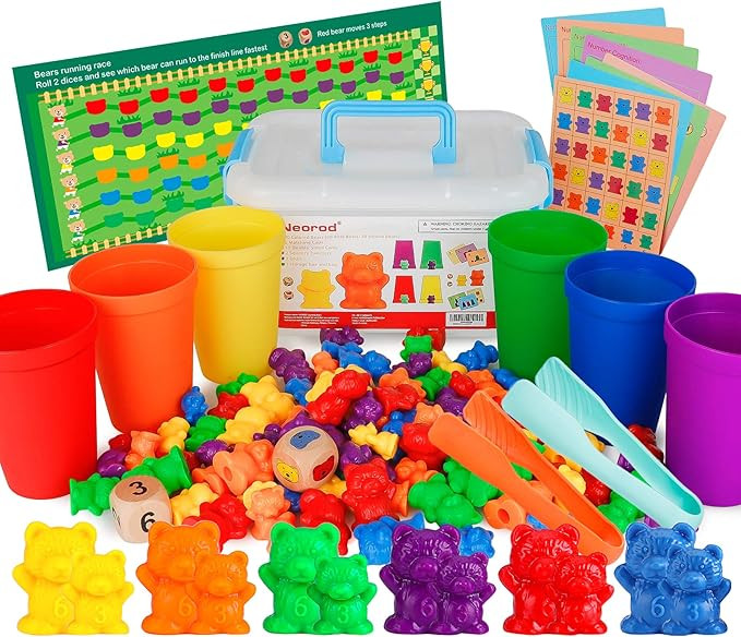 NEOROD Counting Bears - 90 Pcs Color Sorting Toys for Toddlers 1-3 & Preschool Learning Toys with... | Amazon (US)