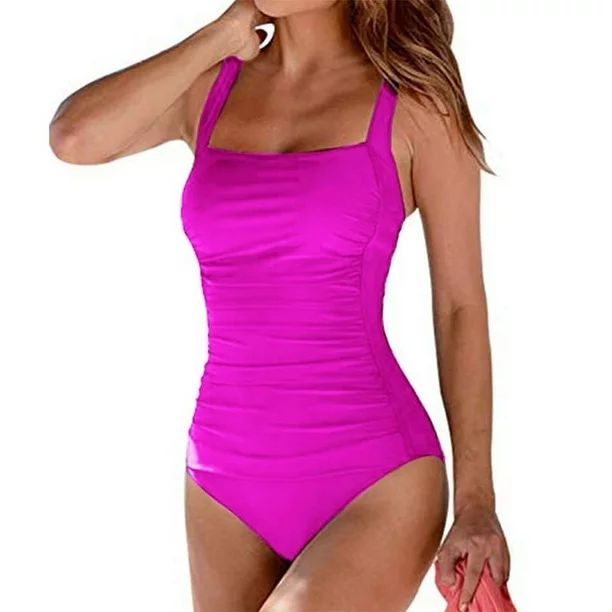 Womens One Piece Swimsuits Ruched Tummy Control Bathing Suits | Walmart (CA)