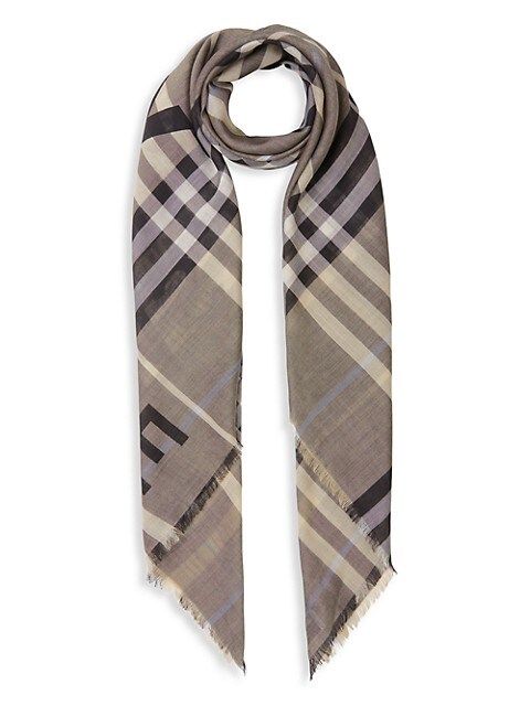 Check Wool & Silk Scarf | Saks Fifth Avenue