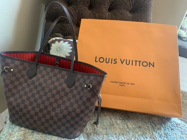 LOUIS VUITTON NEVERFULL MM DAMIER EBENE WITH RECEIPT | eBay US
