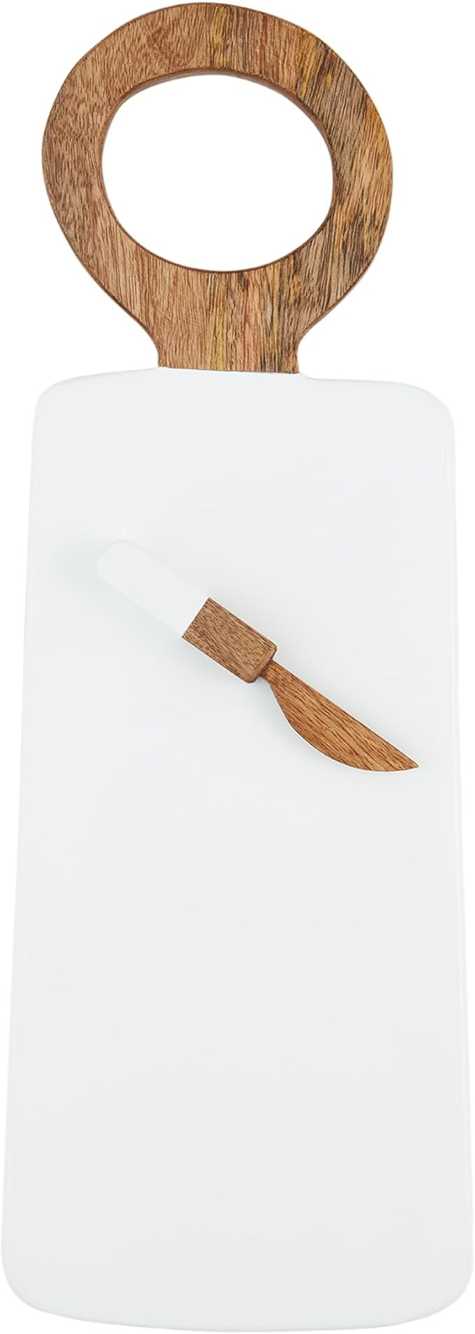 Mud Pie White Lacquer Board Set; Board 20" x 7 1/4" | Spreader 5 1/2" | Amazon (US)