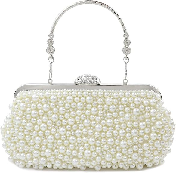 TOPFIVE Women's Pearl Beaded Clutch Evening Handbags for Formal Bridal Wedding Clutch Purse Prom ... | Amazon (US)