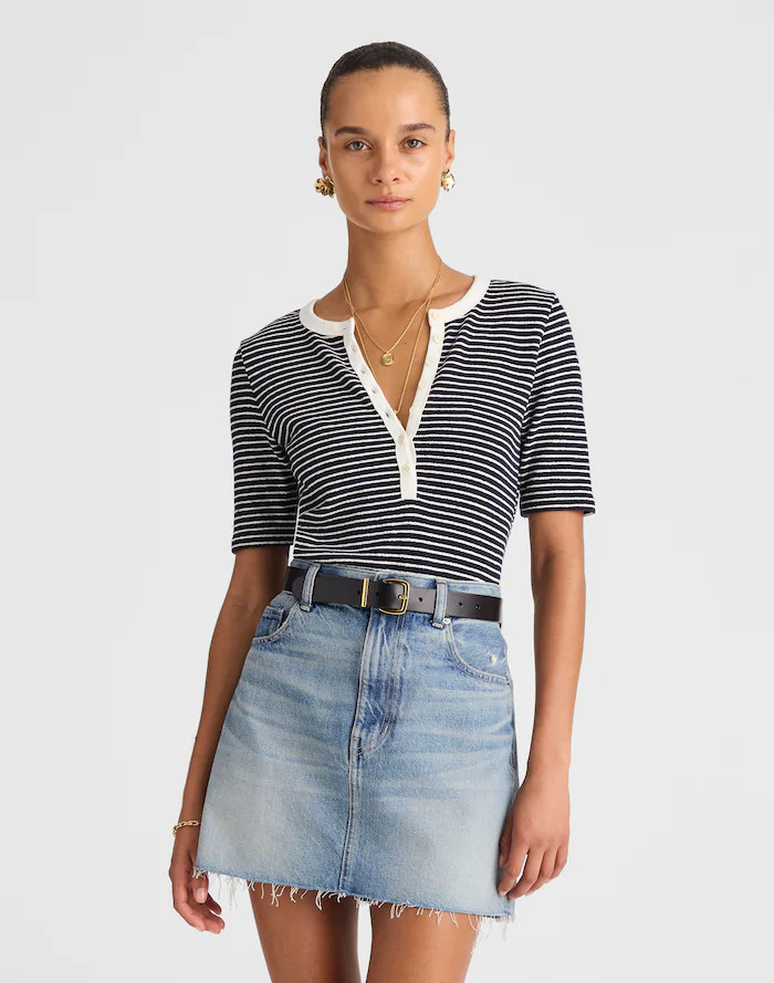 Raw-Hem Denim Mini Skirt in Kelleyville Wash | Madewell