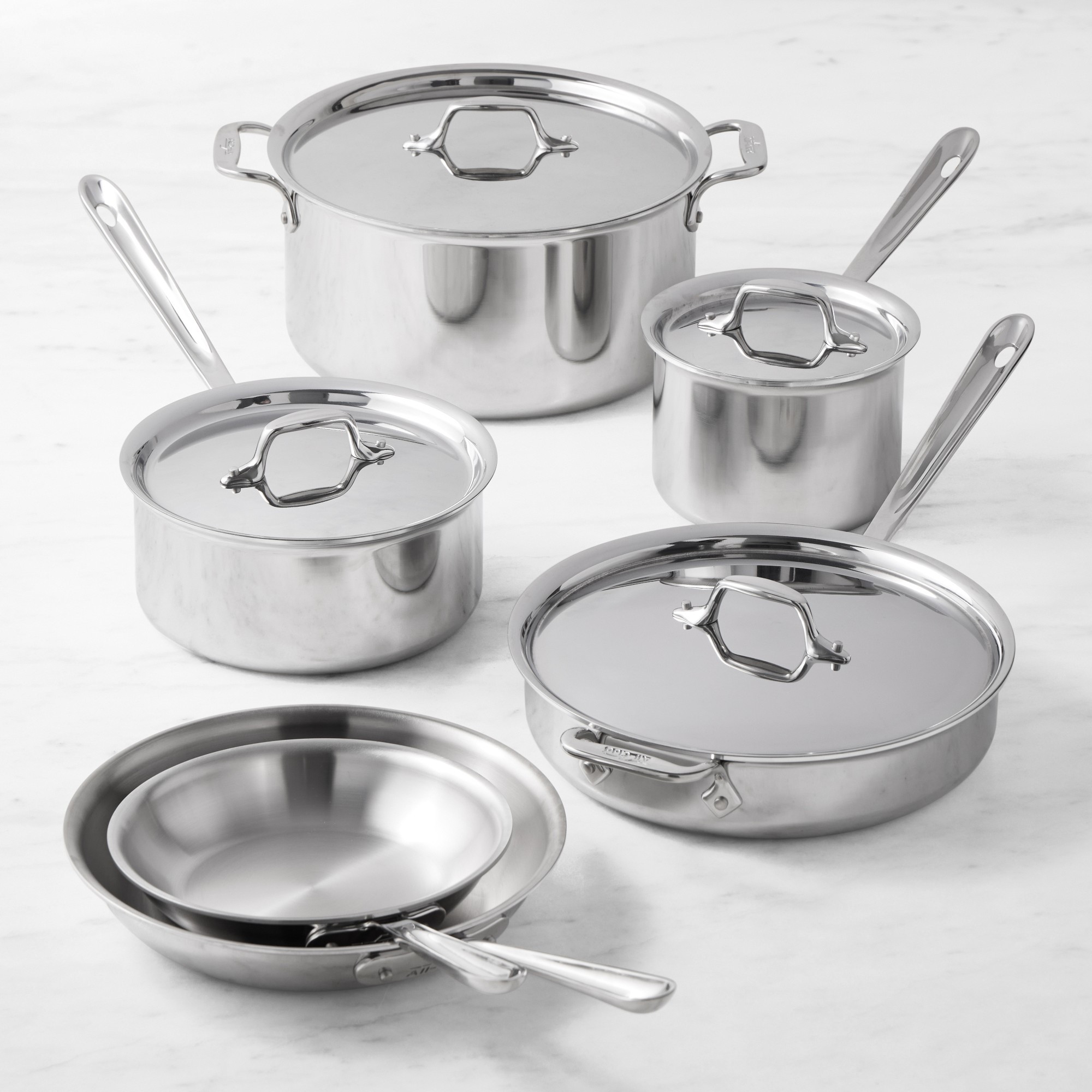 All-Clad D3® Tri-Ply Stainless-Steel 10-Piece Cookware Set | Williams-Sonoma